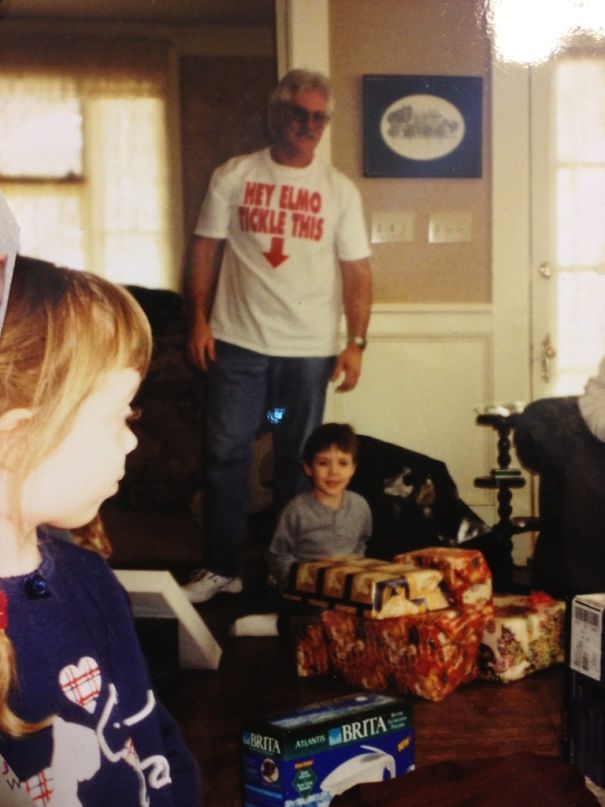 My Favorite Picture Of My Friend's Childhood. Silly Grandpa