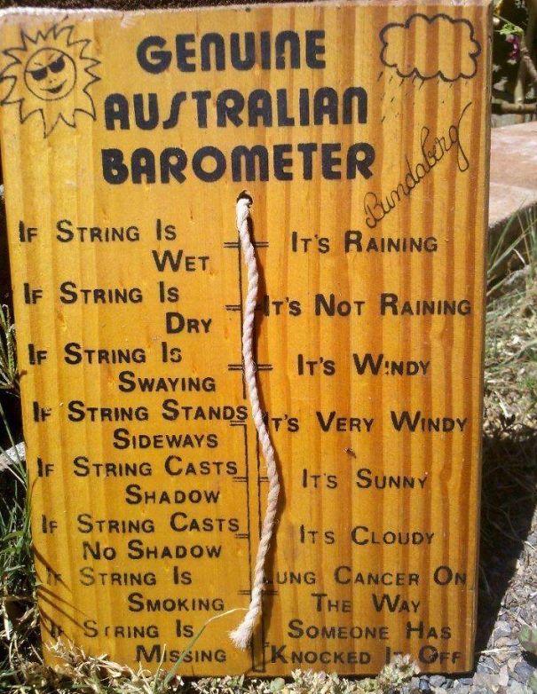 Every Time I Whinged About How Hot/Cold/Windy/Wet It Was, My Grandmother Always Said "Check The Barometer". This Is Her Barometer