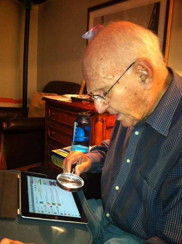 My Grandfather Using His iPad