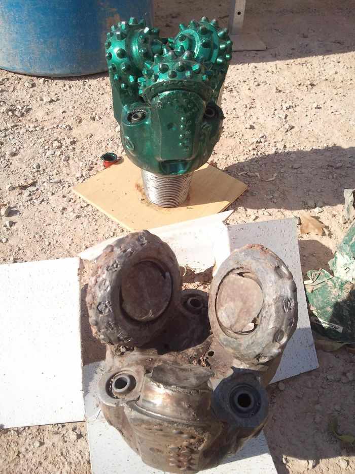 And This Is A Drill Bit Before And After It's Been Used To Drill For Oil