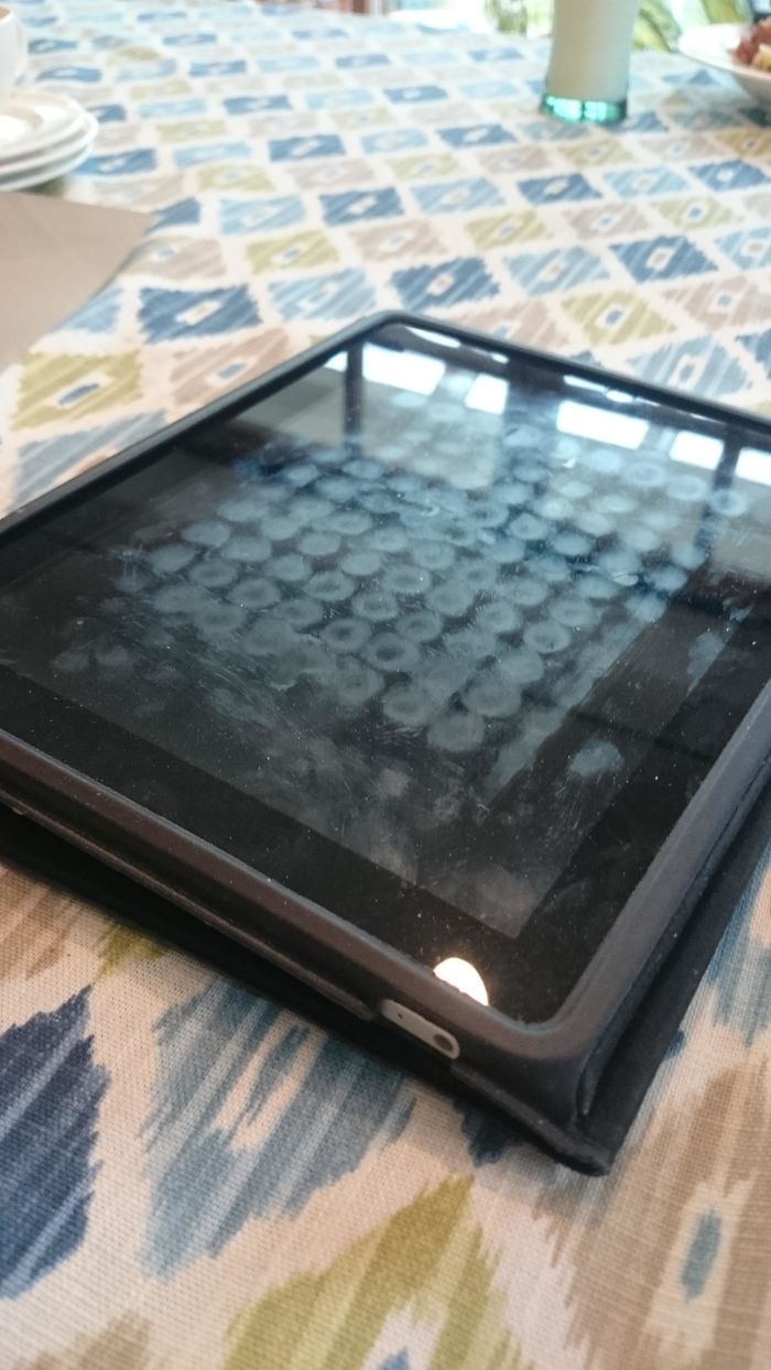 This Fingerprint Pattern On An Ipad Used Primarily For Sudoku