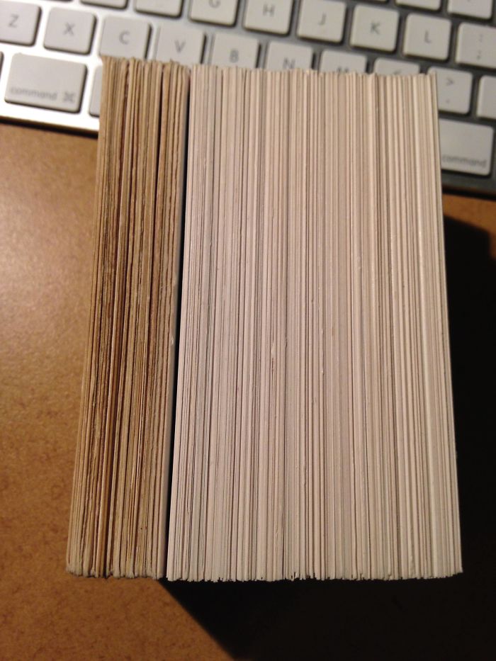 This Deck Of Cards From A Board Game Shows A Clear Difference In Usage Between The Draw Pile And The Hand-Cards