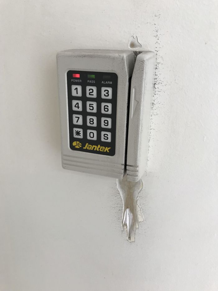 Wall Gets Worn After Years Of Swiping Cards