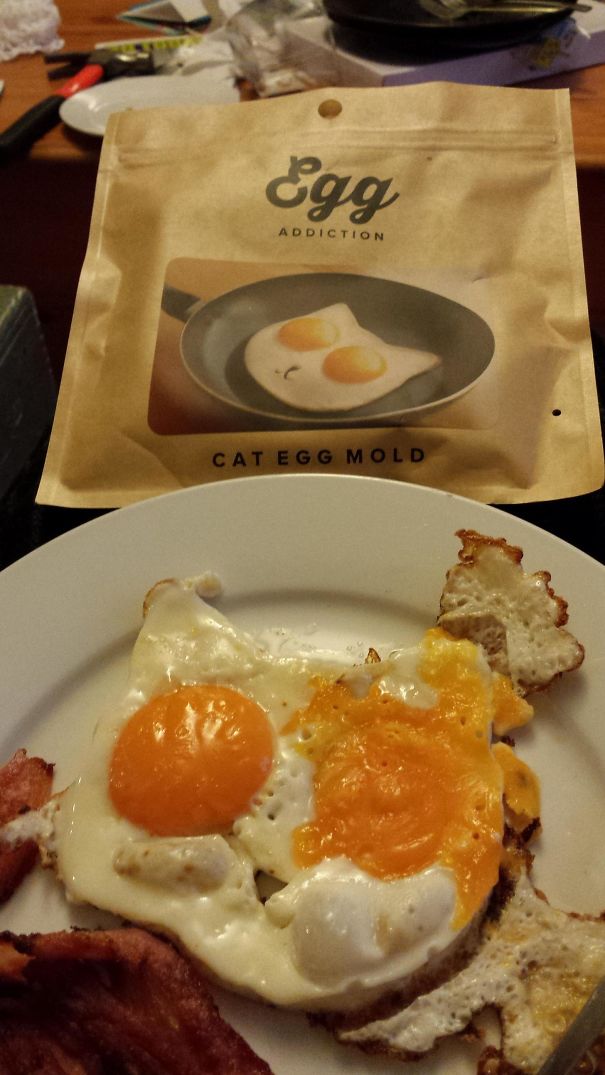 My Wife Bought Me Cat Face Egg Moulds
