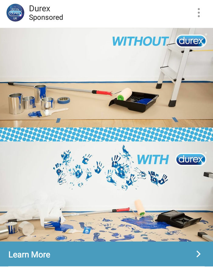 Saw This Durex Ad On Instagram, I Think Their Designer Misunderstood The Meanings Of With And Without...