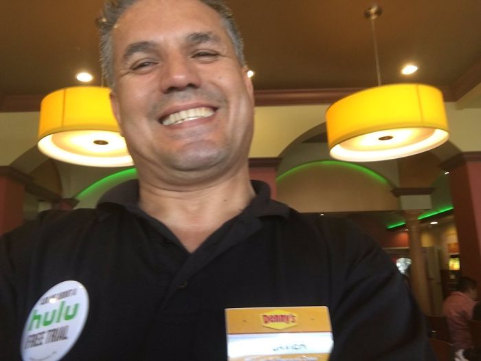 Our Waiter Said He Would Take A Photo Of Us And He Took A Selfie