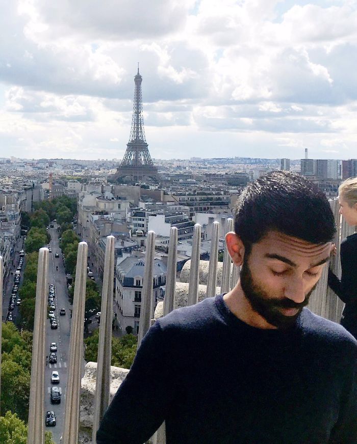 Asked A Kind Stranger To Take A Photo Of Me With The Eiffel Tower. He Pressed The Button When I Was Mid-Sneeze