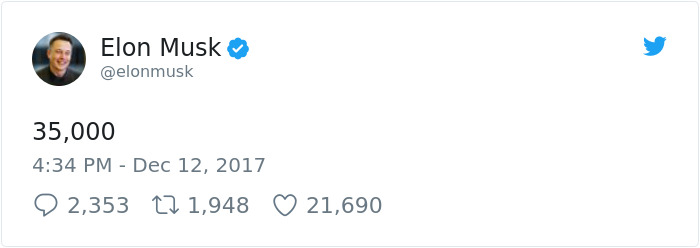 Elon Musk Tweets The Number 35,000 And Things Take An Unexpected Turn Elon Musk Tweets The Number 35,000 And Things Take An Unexpected Turn