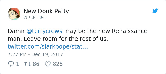 Tweet highlighting Terry Crews as a talented illustrator and a modern Renaissance man. Tweet highlighting Terry Crews as a talented illustrator and a modern Renaissance man.