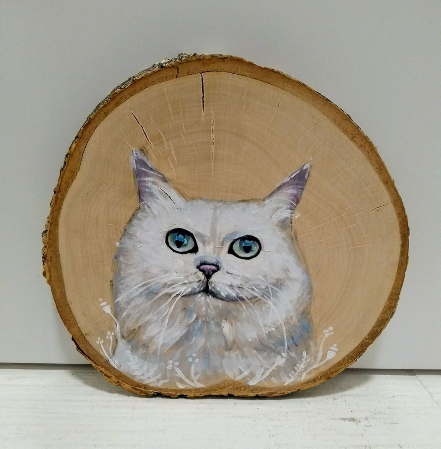 Art On Wood Slices - O Matko Naturo
