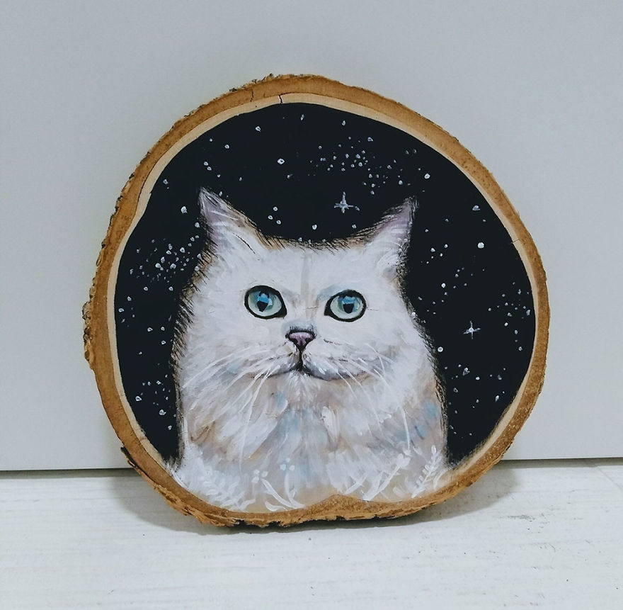 Art On Wood Slices - O Matko Naturo