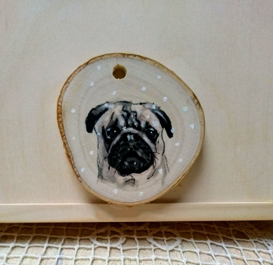 Art On Wood Slices - O Matko Naturo
