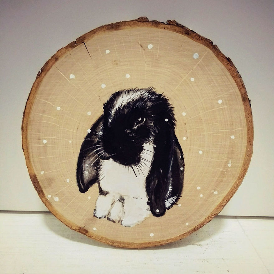 Art On Wood Slices - O Matko Naturo