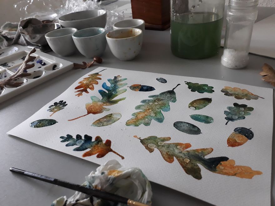 Artist Teaches Herself To Create Whimsical Left-Handed Art After A Repetitive Strain Injury Leaves Her Unable To Work