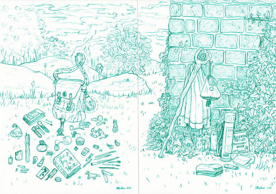 Artist Teaches Herself To Create Whimsical Left-Handed Art After A Repetitive Strain Injury Leaves Her Unable To Work Artist Teaches Herself To Create Whimsical Left-Handed Art After A Repetitive Strain Injury Leaves Her Unable To Work