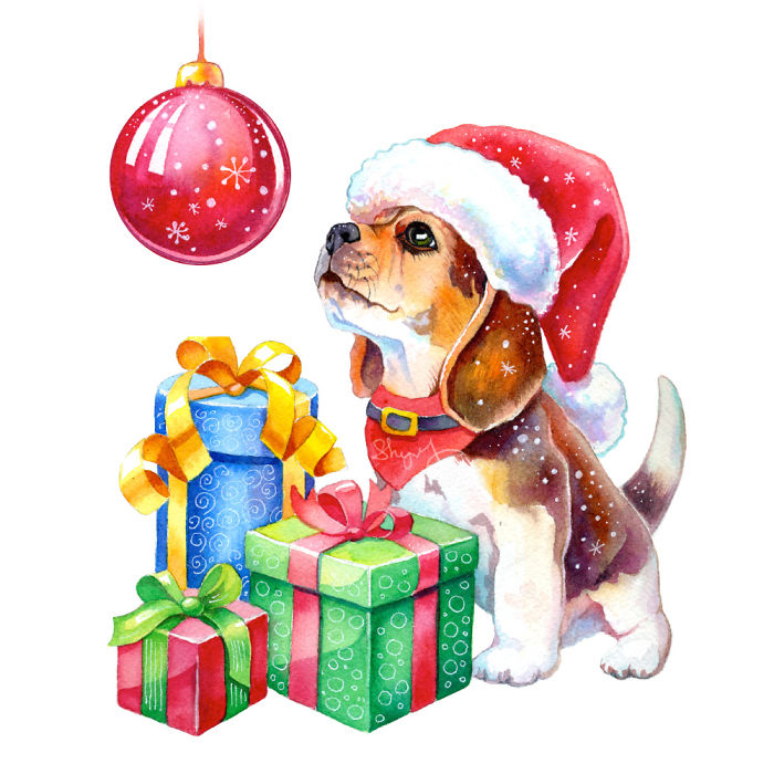 My Watercolor Pets Capture The Spirit Of Christmas