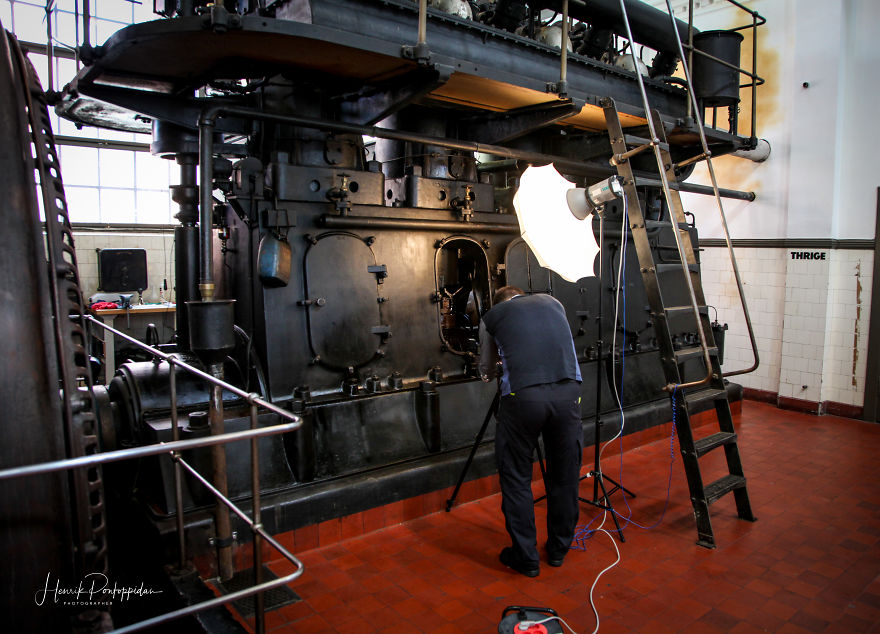 old-Fashioned Factory Diesel Power Plant In Odense, Denmark
