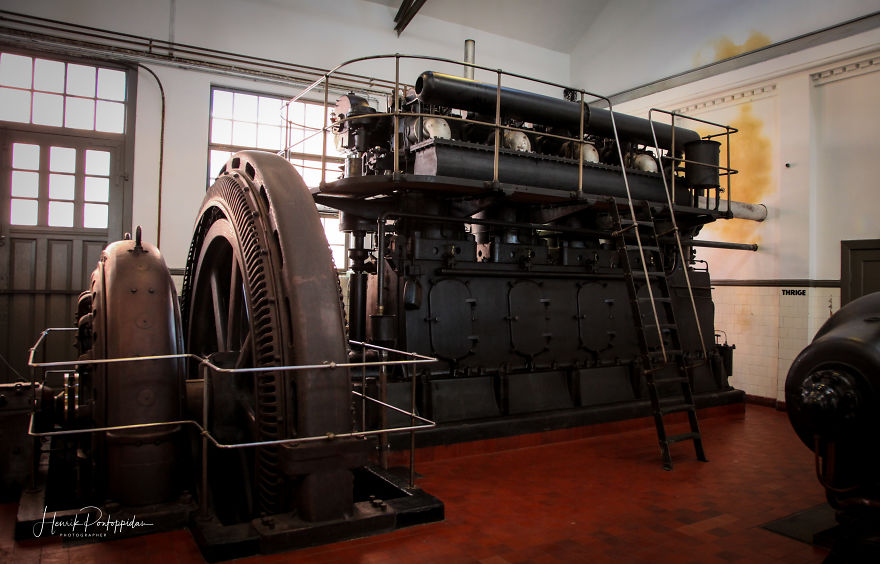 old-Fashioned Factory Diesel Power Plant In Odense, Denmark