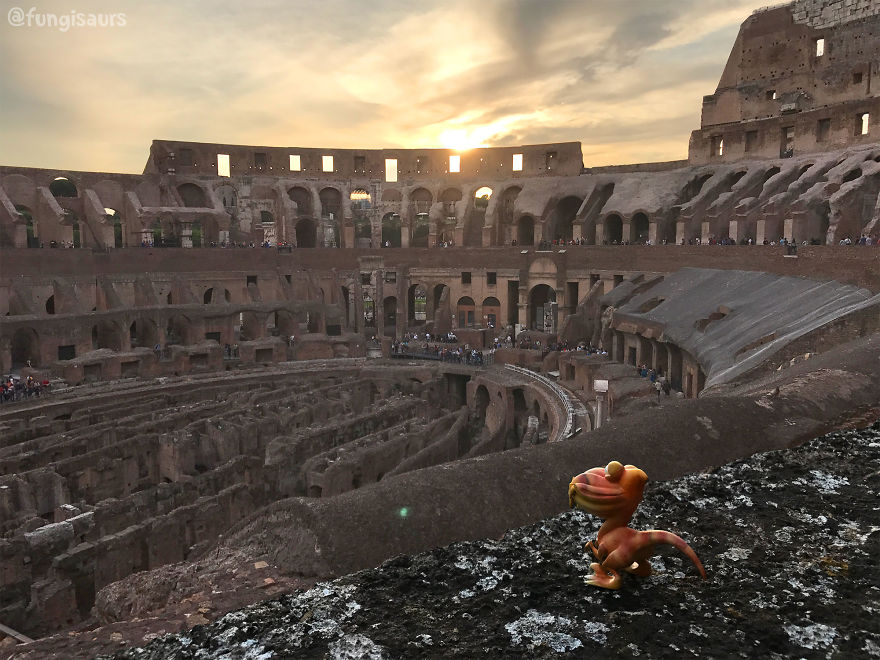 These Dinosaur-Mushroom Toys Have Traveled More Than Most People