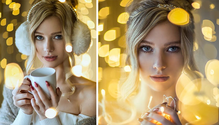 Photographer Reveals How To Take Stunning Portraits With Christmas Lights In Ordinary Bedroom, And Results Will Amaze You Photographer Reveals How To Take Stunning Portraits With Christmas Lights In Ordinary Bedroom, And Results Will Amaze You