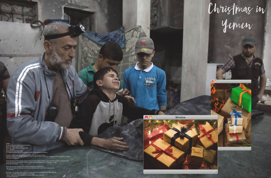 Christmas In Yemen: I Created Thought-Provoking Billboards To Show The Brutal Contrast Christmas In Yemen: I Created Thought-Provoking Billboards To Show The Brutal Contrast