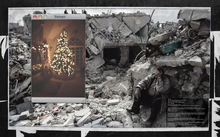 Christmas In Yemen: I Created Thought-Provoking Billboards To Show The Brutal Contrast Christmas In Yemen: I Created Thought-Provoking Billboards To Show The Brutal Contrast