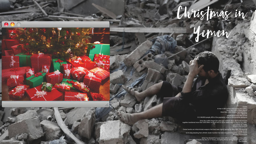 Christmas In Yemen: I Created Thought-Provoking Billboards To Show The Brutal Contrast Christmas In Yemen: I Created Thought-Provoking Billboards To Show The Brutal Contrast