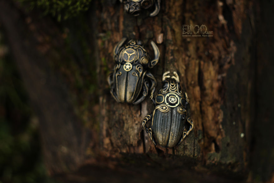 Beetles In Steampunk And Biomechanics Stylistics
