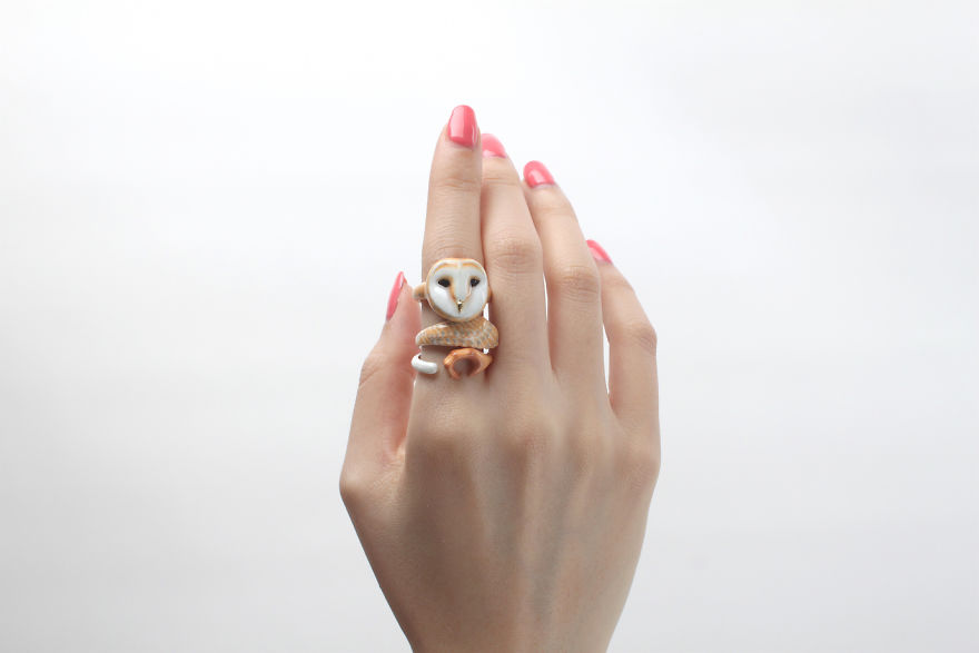 Mary Lou Owl Trio Ring