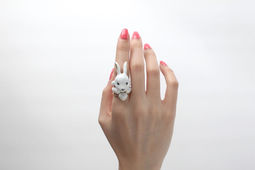 Mary Lou Rabbit Trio Ring