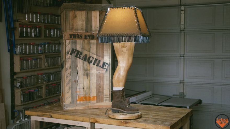 Guy Builds A Manly "Christmas Story" Leg Lamp And Here's How He Did It