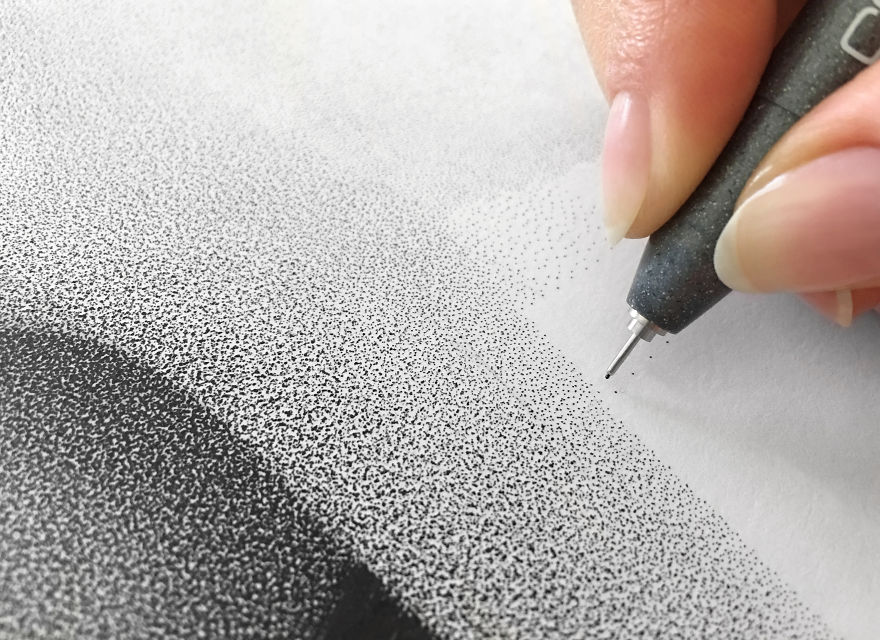 Life Size Stippling Of "Eden's Apple"