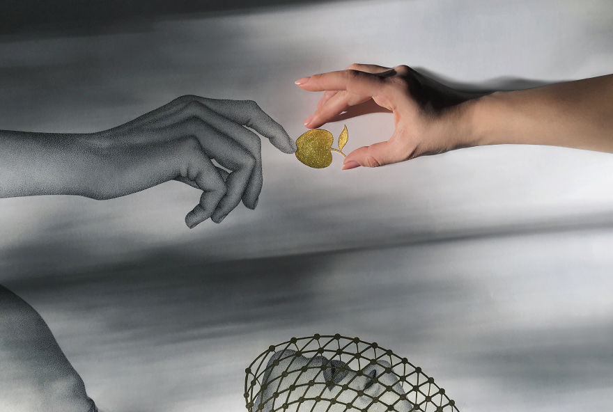 Life Size Stippling Of "Eden's Apple"