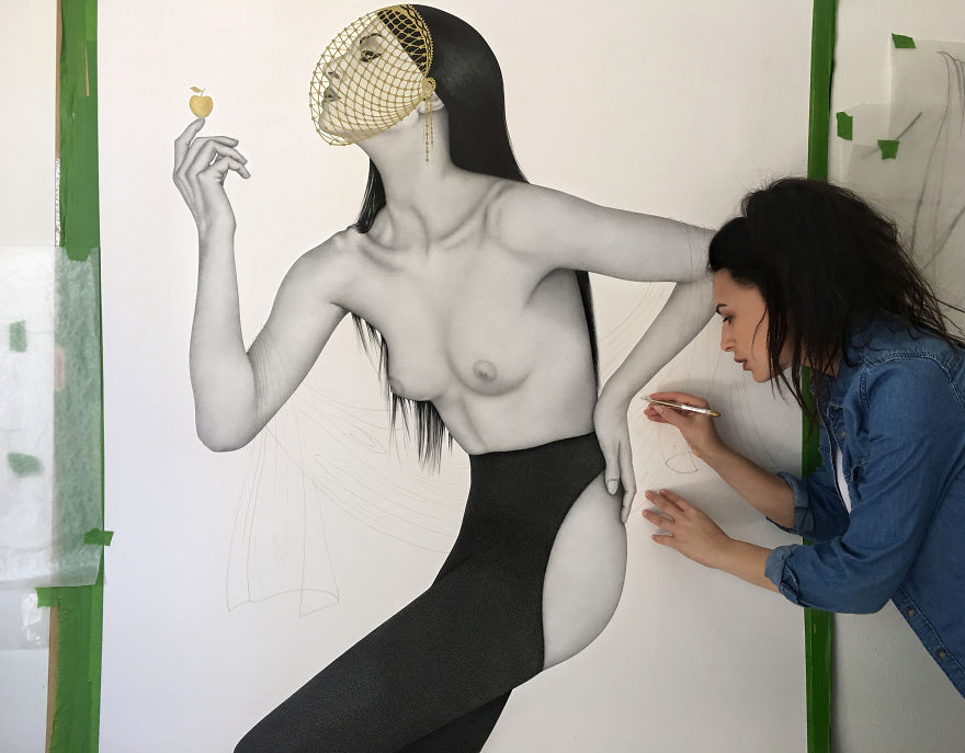 Life Size Stippling Of "Eden's Apple"