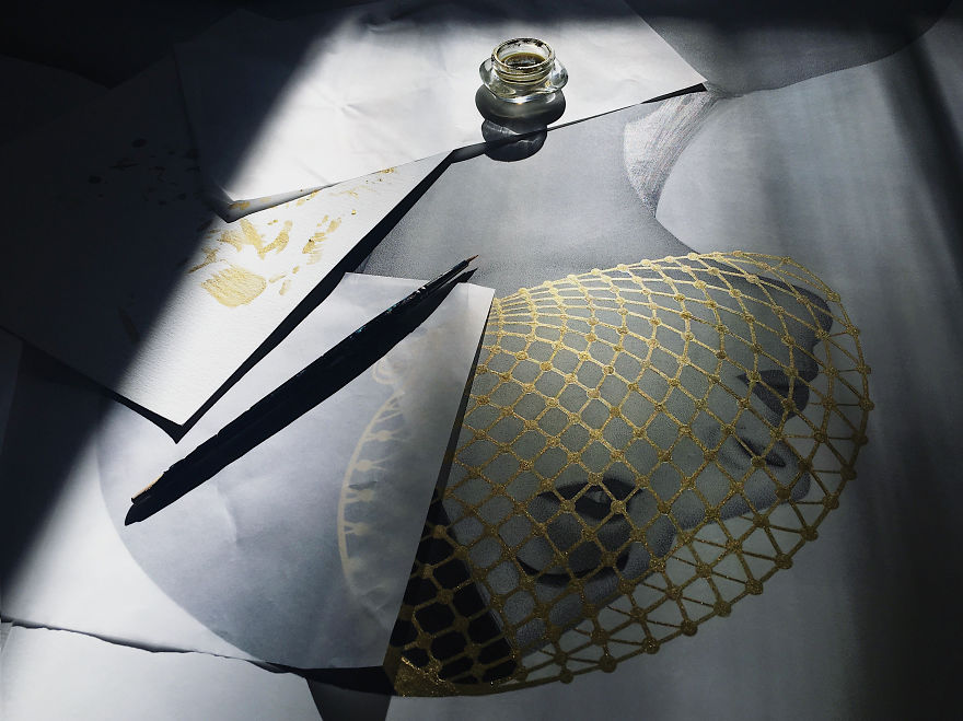 Life Size Stippling Of "Eden's Apple"