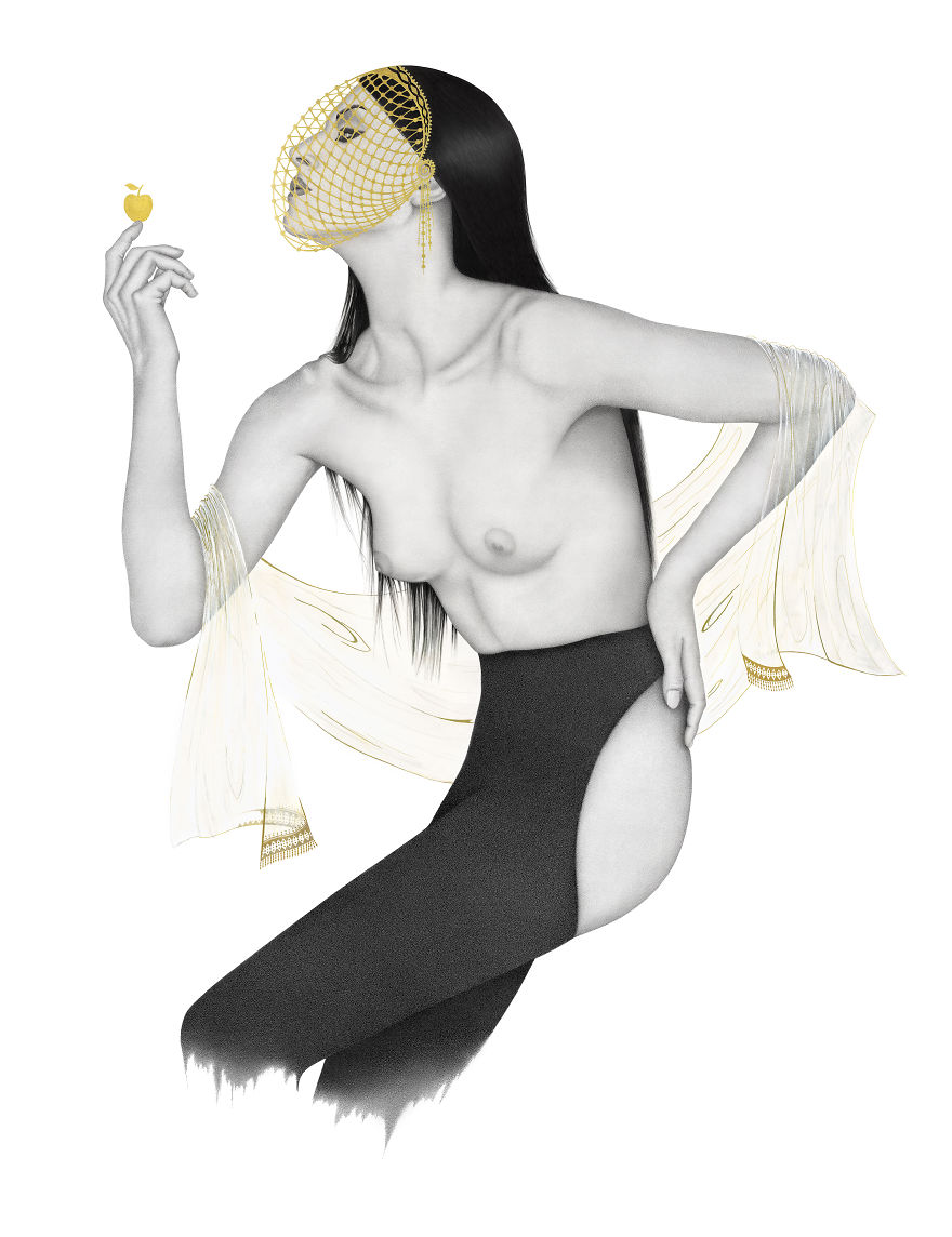 Life Size Stippling Of "Eden's Apple"