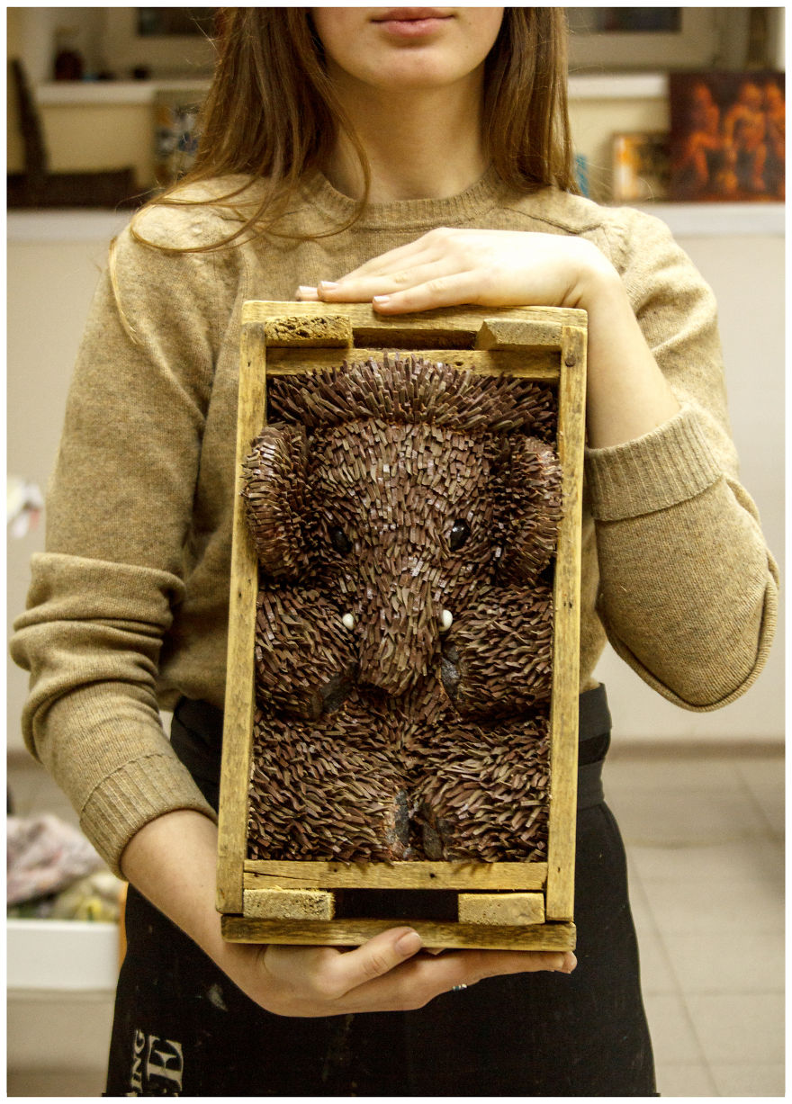 I Created A Mammoth From Smalt-Ceramics, Crushed Stone, And Wood