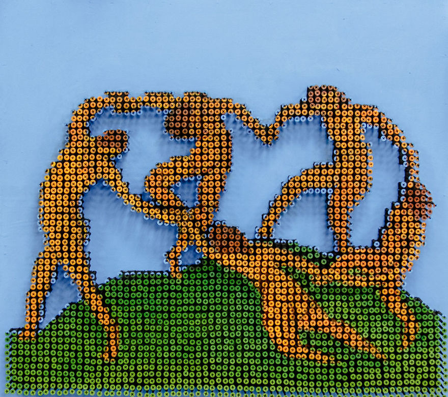 I Recreate Famous Paintings Using Screws 