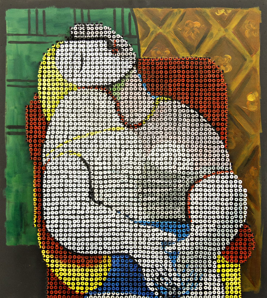 I Recreate Famous Paintings Using Screws 