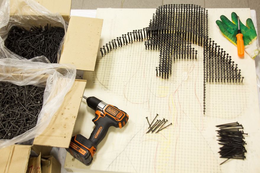 I Recreate Famous Paintings Using Screws I Recreate Famous Paintings Using Screws