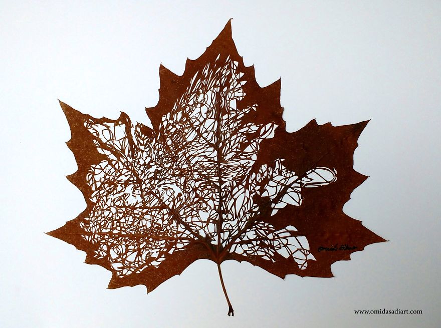 I Create Leaf Art By Carefully Cutting Intricate Scenes (New Pics) I Create Leaf Art By Carefully Cutting Intricate Scenes (New Pics)