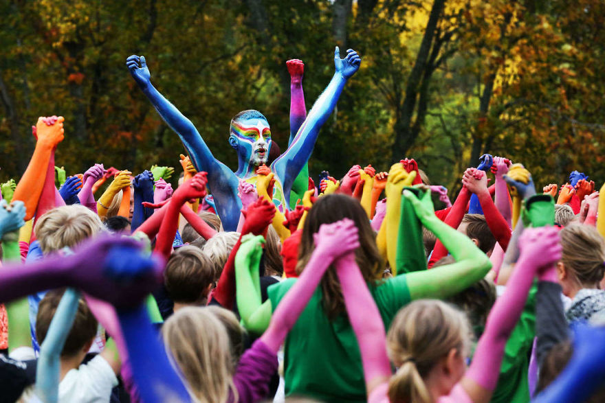 Over 750 Painted In Rainbow Colors, People Spread Love, Peace, Happiness, And Colors Around Over 750 Painted In Rainbow Colors, People Spread Love, Peace, Happiness, And Colors Around
