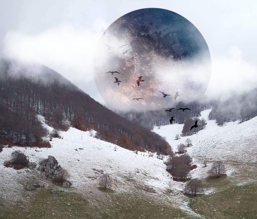 I Make Surreal Photo Edits From Landscapes & Wilderness To Galaxy & Planets & To Objects In Order To Present The Relation Between Them In A Simple Artistic Ideas