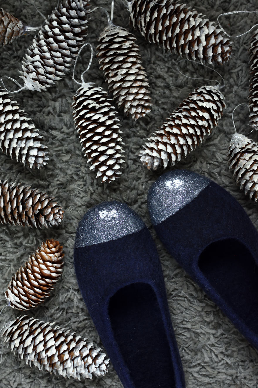 I Create Glittery Indoor Footwear From Wool And Call It My Job