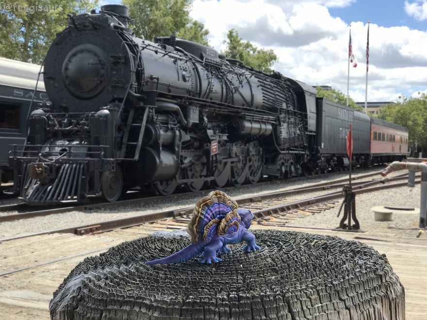 These Dinosaur-Mushroom Toys Have Traveled More Than Most People