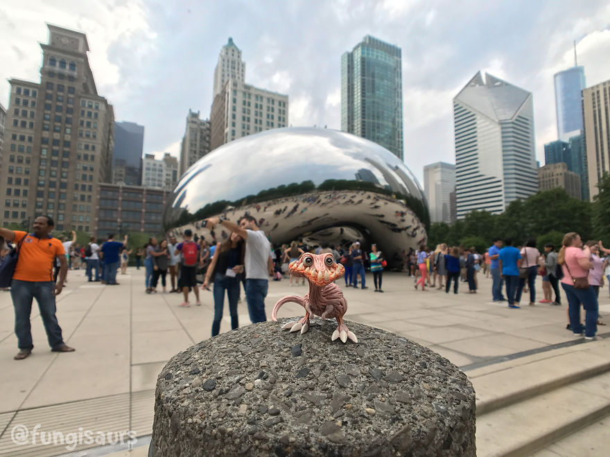 These Dinosaur-Mushroom Toys Have Traveled More Than Most People