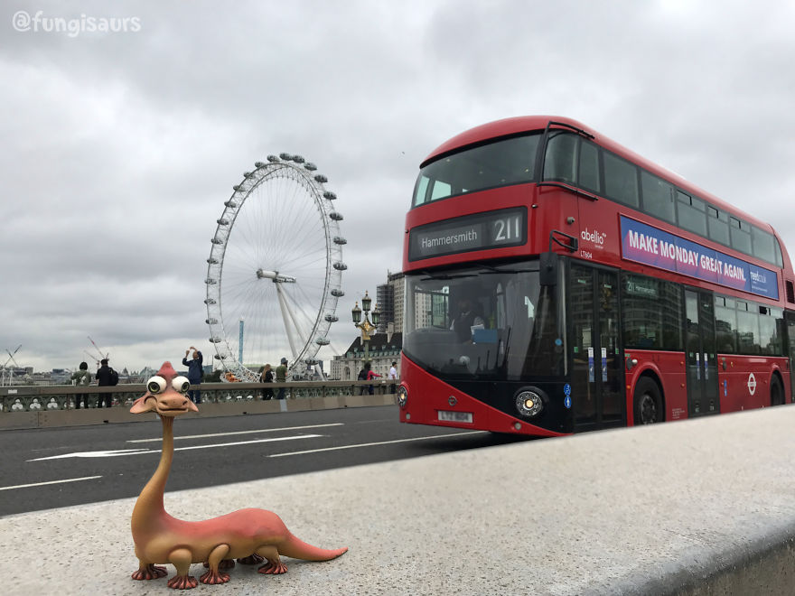 These Dinosaur-Mushroom Toys Have Traveled More Than Most People