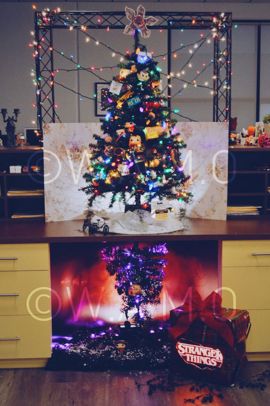 This Is What Happens When A Group Of Nerds At The Office Love Christmas And Stranger Things