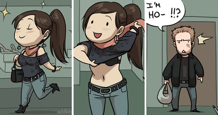 Artist Illustrates Everyday Life With Her Boyfriend And Cat In 56 Adorable Illustrations