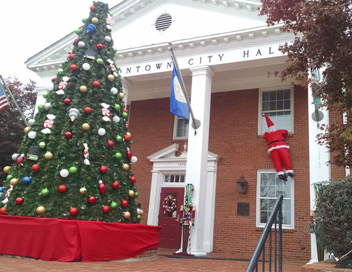 Celebrating With Peeping Tom Santa
